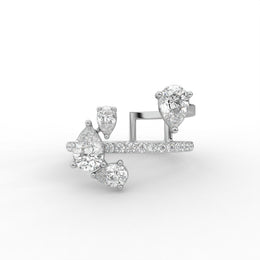 1.10tcw Pear & Round Lab Grown Diamond Toi Et Moi With Pave Set Engagement Ring  | IGI Certified |