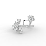 Pear Moissanite Diamond Engagement Ring, Unique Open Style Diamond Ring, Proposal Ring.