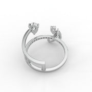 Pear Moissanite Diamond Engagement Ring, Unique Open Style Diamond Ring, Proposal Ring.