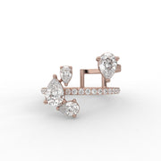 Pear Moissanite Diamond Engagement Ring, Unique Open Style Diamond Ring, Proposal Ring.