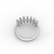 Baguette Straight Moissanite Diamond Engagement Ring, Half Eternity Moissanite Diamond Band.