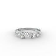 0.50 TCT Pear Moissanite Diamond Wedding Ring, Half Eternity Moissanite Diamond Ring, Anniversary Gift For Her