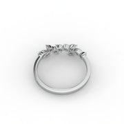 0.50 TCT Pear Moissanite Diamond Wedding Ring, Half Eternity Moissanite Diamond Ring, Anniversary Gift For Her