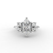 1.40 CT Marquise Moissanite Diamond Ring, Butterfly Style Diamond Engagement Ring.