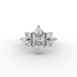 1.40 CT Marquise Moissanite Diamond Ring, Butterfly Style Diamond Engagement Ring.