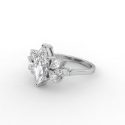 1.40 CT Marquise Moissanite Diamond Ring, Butterfly Style Diamond Engagement Ring.
