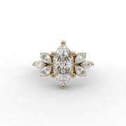 1.40 CT Marquise Moissanite Diamond Ring, Butterfly Style Diamond Engagement Ring.