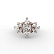 1.40 CT Marquise Moissanite Diamond Ring, Butterfly Style Diamond Engagement Ring.