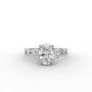 1.10 CT Oval Moissanite Diamond Engagement Ring, Nature Inspired With Twisted Band Diamond Ring.