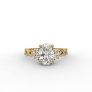 1.10 CT Oval Moissanite Diamond Engagement Ring, Nature Inspired With Twisted Band Diamond Ring.