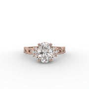 1.10 CT Oval Moissanite Diamond Engagement Ring, Nature Inspired With Twisted Band Diamond Ring.