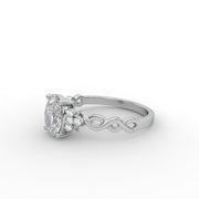 1.10 CT Oval Moissanite Diamond Engagement Ring, Nature Inspired With Twisted Band Diamond Ring.