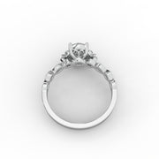 1.10 CT Oval Moissanite Diamond Engagement Ring, Nature Inspired With Twisted Band Diamond Ring.