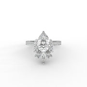 Vintage Inspired Pear Cut Moissanite Diamond Engagement Ring, Teardrop Diamond Ring, Proposal Ring For Her