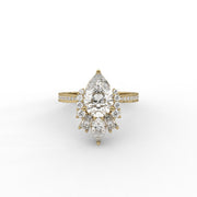 Vintage Inspired Pear Cut Moissanite Diamond Engagement Ring, Teardrop Diamond Ring, Proposal Ring For Her