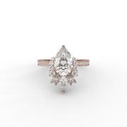 Vintage Inspired Pear Cut Moissanite Diamond Engagement Ring, Teardrop Diamond Ring, Proposal Ring For Her