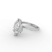 Vintage Inspired Pear Cut Moissanite Diamond Engagement Ring, Teardrop Diamond Ring, Proposal Ring For Her