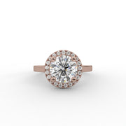 1.64tcw Round Lab Grown Diamond surrounded by Halo design Engagement Ring  | IGI Certified