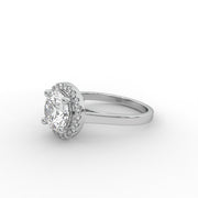 1.64tcw Round Lab Grown Diamond surrounded by Halo design Engagement Ring  | IGI Certified