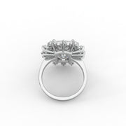 6.74tcw Emerald Lab Grown Diamond surrounded by Clustered Halo design Engagement Ring  | IGI Certified |