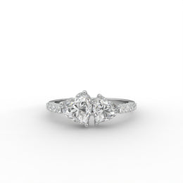 1.43tcw Heart Toi Et Moi With Pave Set design Engagement Ring  | IGI Certified |