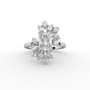 1.25 CT Radianat Moissanite Diamond Engagement Ring, Floral Inspired Bridal Ring.