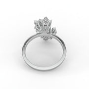 1.25 CT Radianat Moissanite Diamond Engagement Ring, Floral Inspired Bridal Ring.