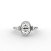 1.59tcw Oval Lab Grown Diamond Halo Design With Shank Band Engagement Ring  | IGI Certified |