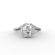 2.16tcw Cushion Diamond Halo Design With V-Shank Band Engagement Ring  | IGI Certified |