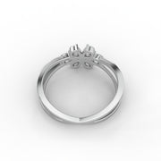 0.56tcw Pear Lab Grown Diamond Cluster Ring With Modern Setting With Shank Band Engagement Ring  | IGI Certified |