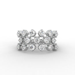 1.00 CT Round Moissanite Diamond Wedding Ring, Crystal Style Shank Band Proposal Ring For Her.