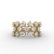 1.00 CT Round Moissanite Diamond Wedding Ring, Crystal Style Shank Band Proposal Ring For Her.
