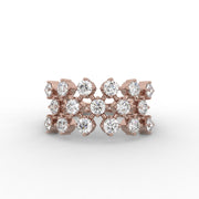 1.00 CT Round Moissanite Diamond Wedding Ring, Crystal Style Shank Band Proposal Ring For Her.