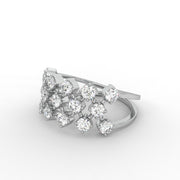 1.00 CT Round Moissanite Diamond Wedding Ring, Crystal Style Shank Band Proposal Ring For Her.