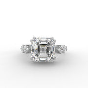 3.00 CT Emerald Square Moissanite Diamond Engagement Ring, Cathedral Style Solitaire Diamond Ring, Promise Ring For Her.
