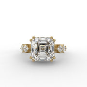 3.00 CT Emerald Square Moissanite Diamond Engagement Ring, Cathedral Style Solitaire Diamond Ring, Promise Ring For Her.