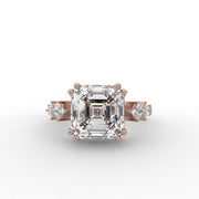 3.00 CT Emerald Square Moissanite Diamond Engagement Ring, Cathedral Style Solitaire Diamond Ring, Promise Ring For Her.