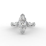 1.75 CT Marquise Moissanite Diamond Engagement Ring, Sparkling Accent Diamond Ring.