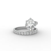 2.00tcw Oval & Princess Lab Grown Diamond Classic Solitaire With Pave Set Engagement Ring  | IGI Certified |