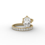1.30 CT Oval Moissanite Diamond Engagement Ring, Modern Open Shank Band Ring, Anniversary Gift For Her