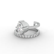 1.30 CT Oval Moissanite Diamond Engagement Ring, Modern Open Shank Band Ring, Anniversary Gift For Her