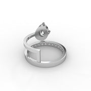 1.30 CT Oval Moissanite Diamond Engagement Ring, Modern Open Shank Band Ring, Anniversary Gift For Her