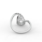 3.00 CT Pear Moissanite Diamond Engagement Ring, Classic Solitaire Semi-Bezel Ring