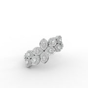 0.51tcw Pear & Round Lab Grown Diamond Floral Cluster Engagement Ring