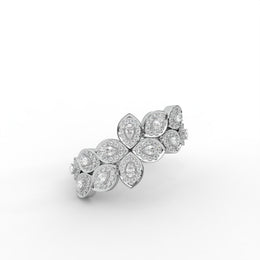 0.51tcw Pear & Round Lab Grown Diamond Floral Cluster Engagement Ring