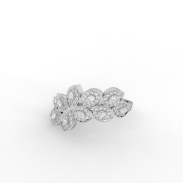 Pear & Round Lab Grown Diamond Floral Cluster Engagement Ring, Nature Inspired Diamond Ring a Perfect Gift For Her