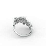 0.51tcw Pear & Round Lab Grown Diamond Floral Cluster Engagement Ring
