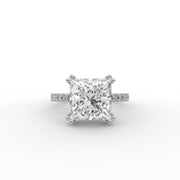 3.55tcw Princess Lab Grown Diamond Double Prong With Channel Pave Set Engagement Ring  | IGI Certified |