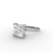 3.55tcw Princess Lab Grown Diamond Double Prong With Channel Pave Set Engagement Ring  | IGI Certified |