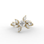 1.00tcw Cushion Square, Pear & Marquise Lab Grown Diamond Nature Inspired Engagement Ring  | IGI Certified |
